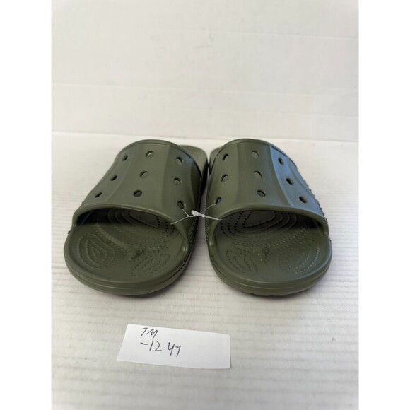 -1247 Crocs Classic Slides Green-US 7 Mens, 9 Womens - Picture 2 of 5
